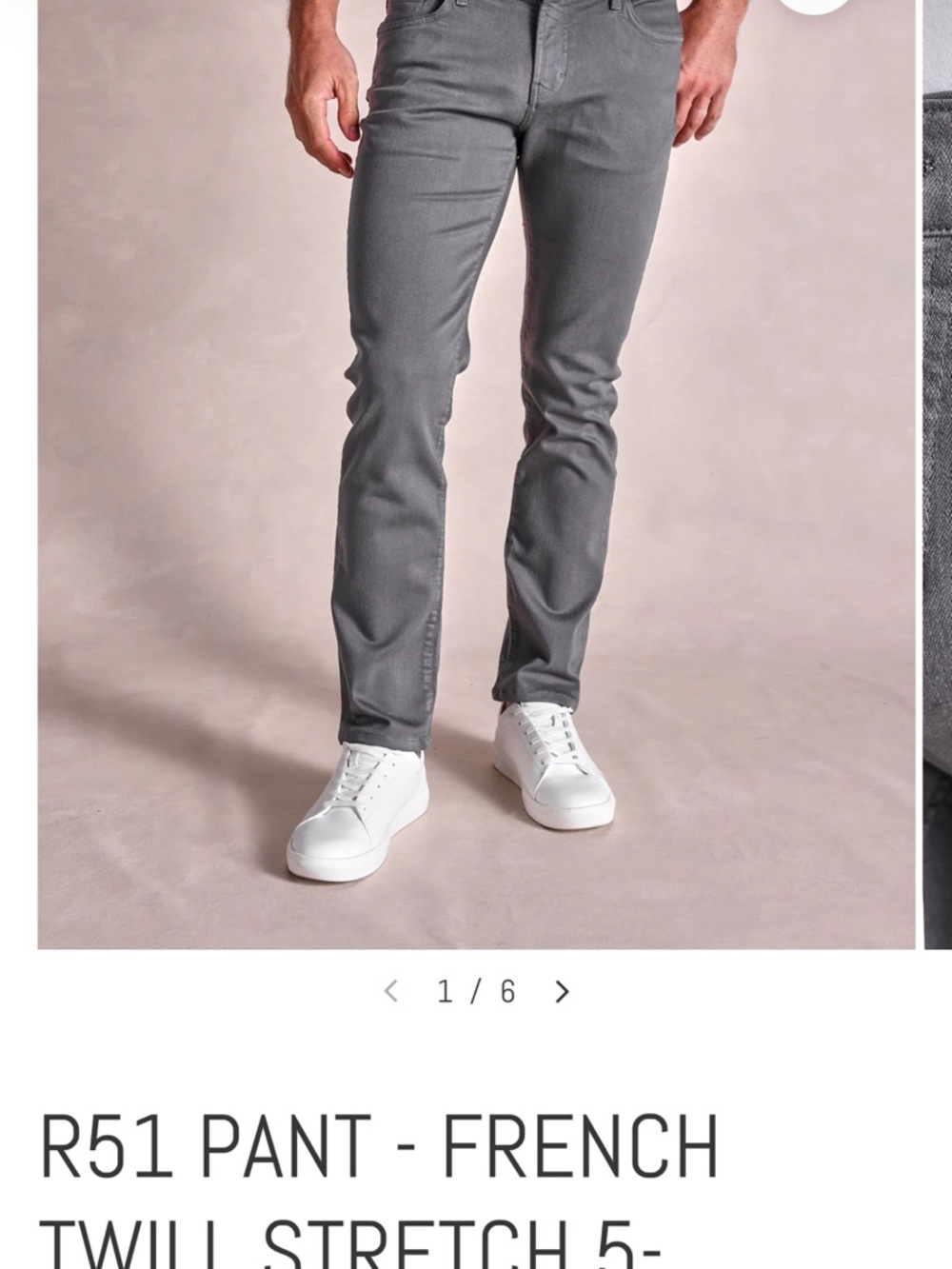 RYE 51 Slim French Twill Jeans in Gray SZ 38